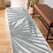 World Rug Gallery Tropical Leaves Nature Inspired Indoor/Outdoor Runner Rug 2' x 7' Gray 4030GRAY2X7 - alternate 8